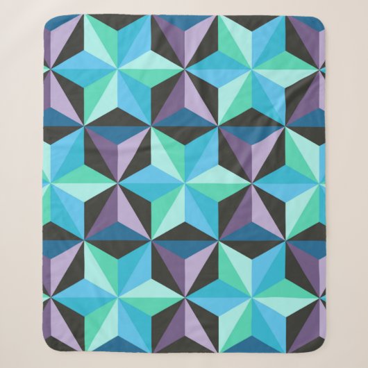 Nahtlose Patchwork-Muster mit Sternen. Abstrakt Sherpadecke (Vorderseite)