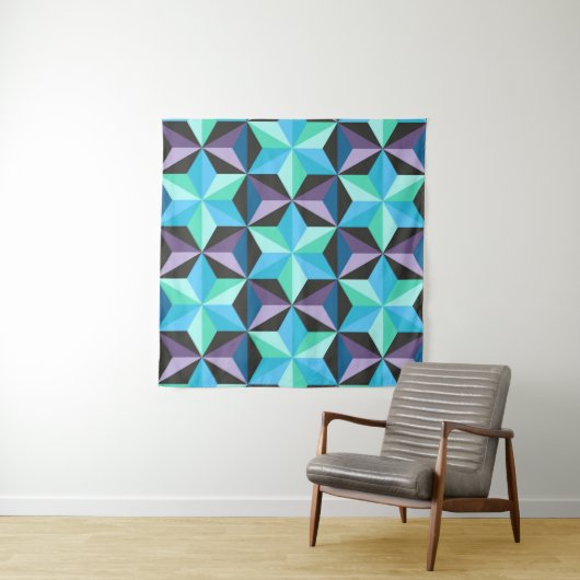 Nahtlose Patchwork-Muster mit Sternen. Abstrakt Wandteppich (Beispiel (Horizontal))