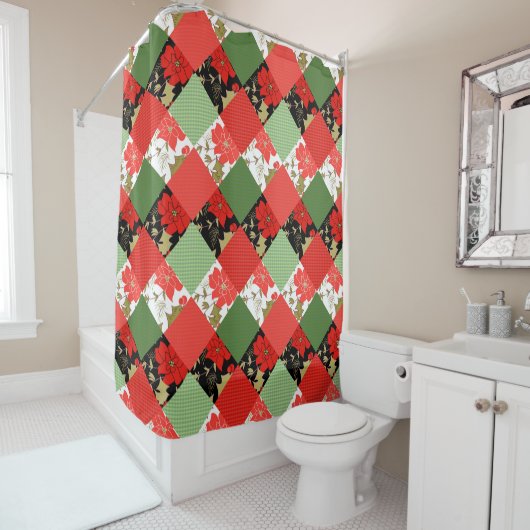 Nahtlose Patchwork-Patchwork-Patchwork-Muster-Geom Duschvorhang (Beispiel)