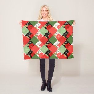 Nahtlose Patchwork-Patchwork-Patchwork-Muster-Geom Fleecedecke