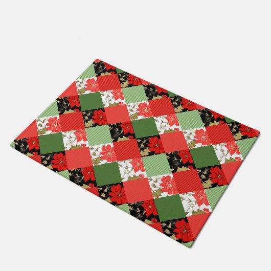 Nahtlose Patchwork-Patchwork-Patchwork-Muster-Geom Fußmatte (Schrägansicht)