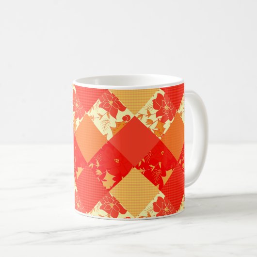 Nahtlose Patchwork-Patchwork-Patchwork-Muster-Geom Kaffeetasse (VorderseiteRechts)