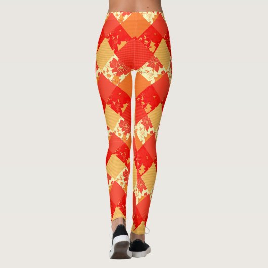 Nahtlose Patchwork-Patchwork-Patchwork-Muster-Geom Leggings (Rückseite)