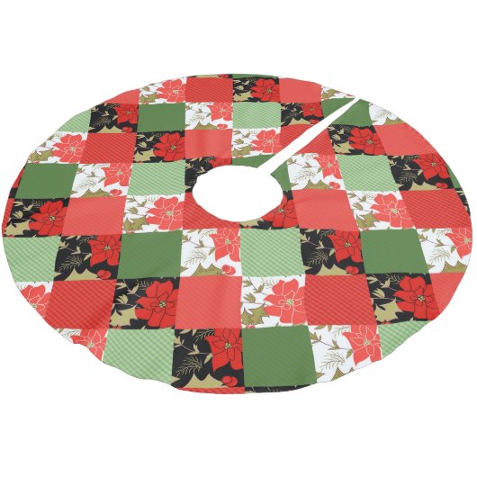 Nahtlose Patchwork-Patchwork-Patchwork-Muster-Geom Polyester Weihnachtsbaumdecke (Schrägansicht)