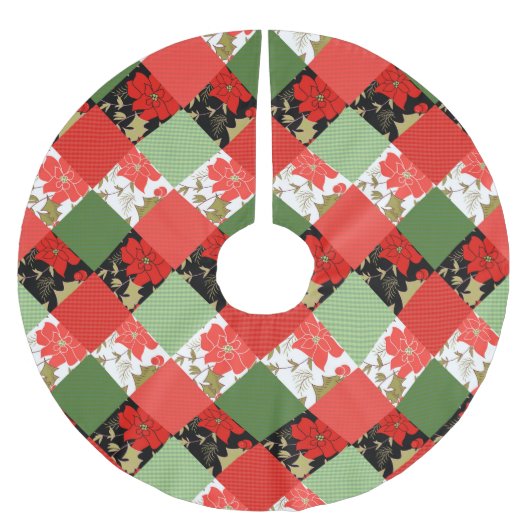 Nahtlose Patchwork-Patchwork-Patchwork-Muster-Geom Polyester Weihnachtsbaumdecke (Vorderseite)