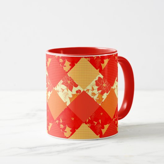 Nahtlose Patchwork-Patchwork-Patchwork-Muster-Geom Tasse (VorderseiteRechts)