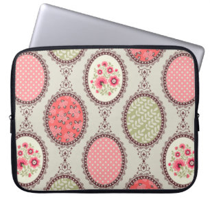 Nahtlose Patchwork Vintage Blumenmuster. Vintag Laptopschutzhülle