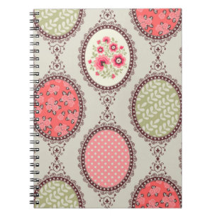 Nahtlose Patchwork Vintage Blumenmuster. Vintag Notizblock