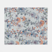 Nahtlose Patternwilde Blume, Abgeschieden auf blau Fleecedecke (Vorderseite (Horizontal))