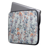 Nahtlose Patternwilde Blume, Abgeschieden auf blau Laptopschutzhülle (Vorderseite Links)