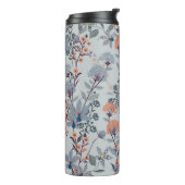 Nahtlose Patternwilde Blume, Abgeschieden auf blau Thermosbecher (Nach links gedreht)