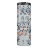 Nahtlose Patternwilde Blume, Abgeschieden auf blau Thermosbecher (Rückseite)