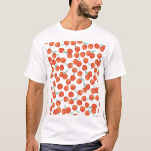 Nahtlose Pfirsichfrüchte, Sommermuster. T-Shirt