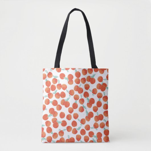 Nahtlose Pfirsichfrüchte, Sommermuster. Tasche (Vorderseite)
