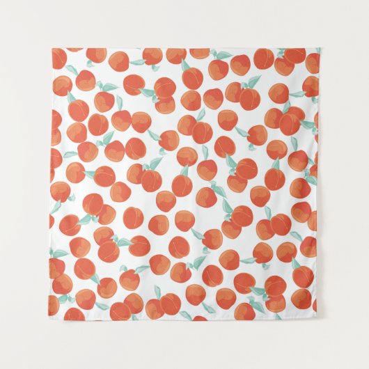 Nahtlose Pfirsichfrüchte, Sommermuster. Wandteppich (Vorderseite)