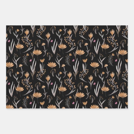 Nahtlose Pflanze im Bohnostil Geschenkpapier Set (Vorderseite 3)