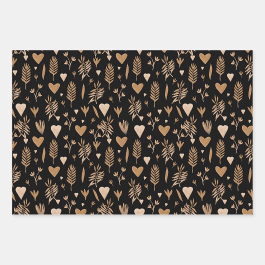 Nahtlose Pflanze im Bohnostil Geschenkpapier Set (Vorderseite 2)