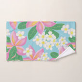 Nahtlose Plumeria Musterkunst Badhandtuch Set (Handtuch)