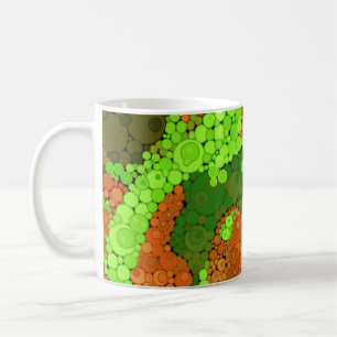 Nahtlose Pointillismus handgemalte Kreise rund um  Kaffeetasse