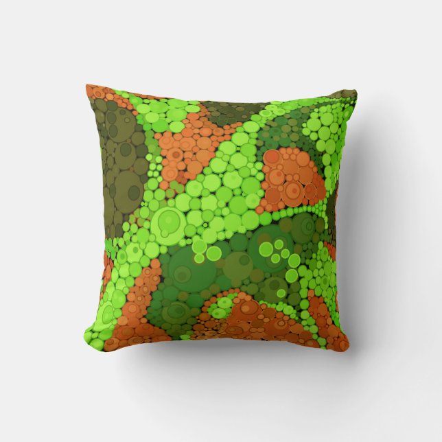 Nahtlose Pointillismus handgemalte Kreise rund um  Kissen (Vorderseite)