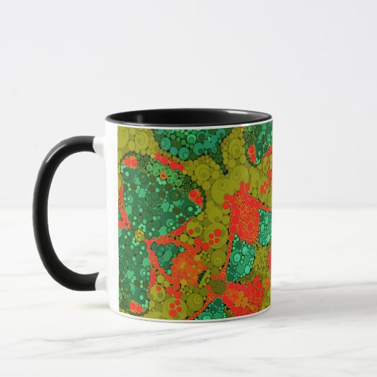 Nahtlose Pointillismus handgemalte Kreise rund um Tasse (Links)