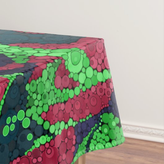 Nahtlose Pointillismus handgemalte Kreise rund um Tischdecke (Beispiel)