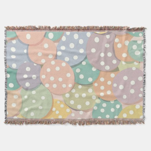 Nahtlose Polka Dot Muster in Pastellfarben Decke (Vorderseite)