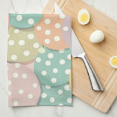 Nahtlose Polka Dot Muster in Pastellfarben Geschirrtuch (Viertel Falte)