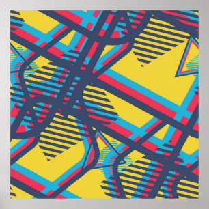 Nahtlose Pop Art Muster. Abstrakte Farbtextur w Poster