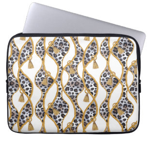 Nahtlose Print in Weiß und Gold Geometric. Laptopschutzhülle
