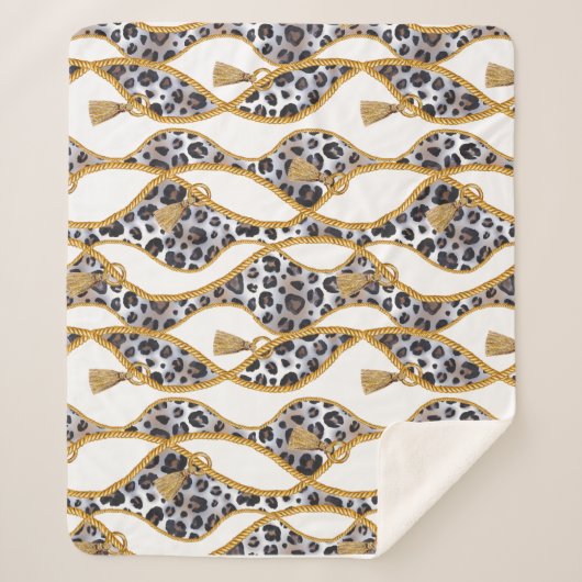 Nahtlose Print in Weiß und Gold Geometric. Sherpadecke (Vorderseite)