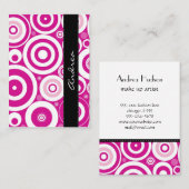 Nahtlose Punkte, Stellen, Kreise - rosa Weiß Visitenkarte (Vorne/Hinten)