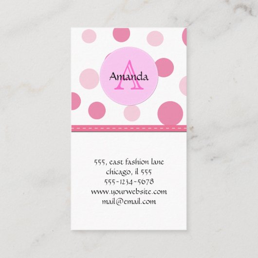 Nahtlose Punkte, Stellen (punktiertes Muster) - Visitenkarte (Rückseite)