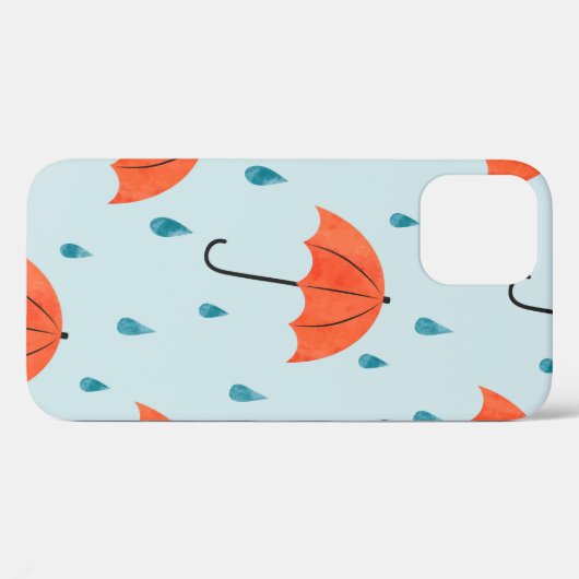 Nahtlose Regenschirme und Regenfälle fallen Muster Case-Mate iPhone Hülle (Rückseite (Horizontal))