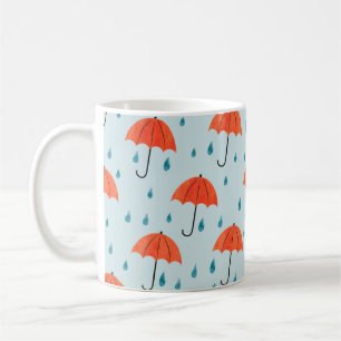 Nahtlose Regenschirme und Regenfälle fallen Muster Kaffeetasse