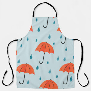 Nahtlose Regenschirme und Regenfälle fallen Muster Schürze