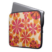 Nahtlose Retro-70er-Blumenmuster mit Vintagem Dai Laptopschutzhülle (Vorderseite Links)