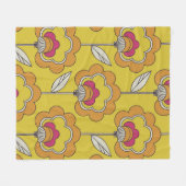 nahtlose Retro-Blumenmuster Fleecedecke (Vorderseite (Horizontal))