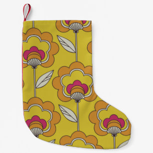nahtlose Retro-Blumenmuster Kleiner Weihnachtsstrumpf