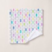 Nahtlose Retro-Farben Design Kreise Polka Punkte p Badhandtuch Set (Waschlappen)