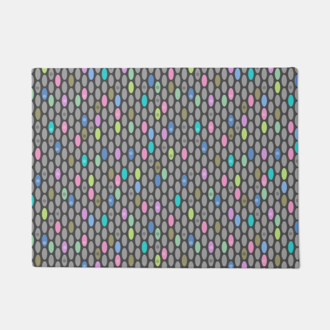 Nahtlose Retro-Farben Design Kreise Polka Punkte p Fußmatte (Vorderseite)