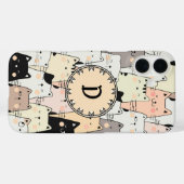 Nahtlose Retro-Illustration Katzenmonogramm Case-Mate iPhone Hülle (Rückseite (Horizontal))