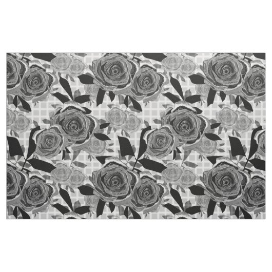 Nahtlose Retro-Vintage monochromeflorale Rose Stoff (Fat Quarter (45,7 x 55,9 cm))