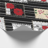 Nahtlose Retro-Vintage Patchwork-Steppdecke Geschenkpapier (Ecke)