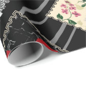 Nahtlose Retro-Vintage Patchwork-Steppdecke Geschenkpapier (Rolleneckpunkt)