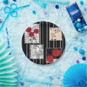 Nahtlose Retro-Vintage Patchwork-Steppdecke Pappteller (Party)