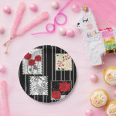 Nahtlose Retro-Vintage Patchwork-Steppdecke Pappteller (Party)