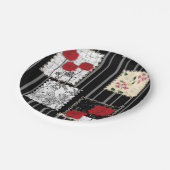 Nahtlose Retro-Vintage Patchwork-Steppdecke Pappteller (Schrägansicht)