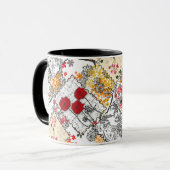 Nahtlose Retro-Vintage Patchwork-Steppdecke Tasse (Vorderseite Links)