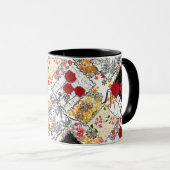 Nahtlose Retro-Vintage Patchwork-Steppdecke Tasse (VorderseiteRechts)
